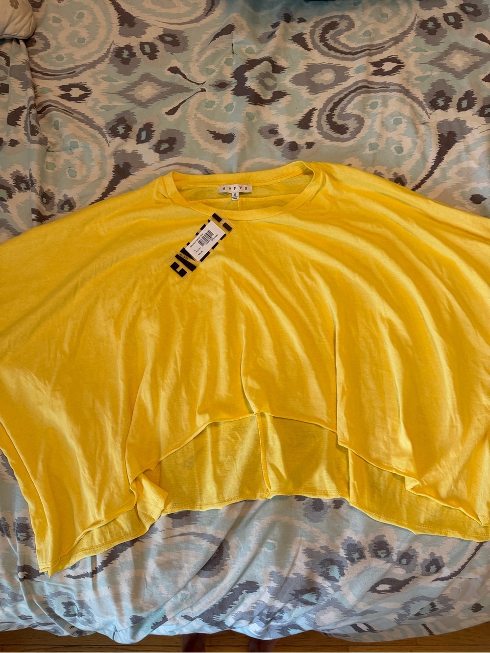 HYFVE Yellow Layered Flutter Crop Top